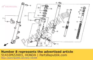 Honda 51410MZ2003 tubería comp., fr. tenedor - Lado inferior