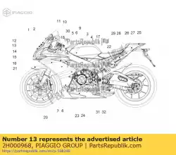 Aqui você pode pedir o decalque do suporte da placa do número em Piaggio Group , com o número da peça 2H000968: