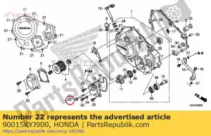 Honda 90015KYJ900 parafuso, flange, 6x65 (nshf) - Lado inferior