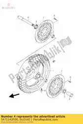 Here you can order the axle,front from Suzuki, with part number 5471142F00: