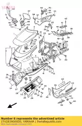 afbeeldingenset, motorkap van Yamaha, met onderdeel nummer 1TV283900000, bestel je hier online: