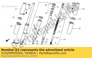 Honda 51620MEG000 cobrir comp., r. fr. garfo - Lado inferior