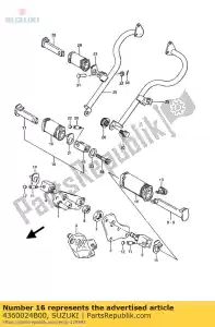 Suzuki 4360024B00 assy voetensteun, r - Onderkant