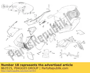 Piaggio Group 863515 achterspatbord - Onderkant