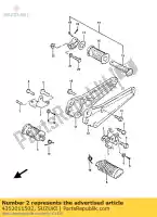 4352011502, Suzuki, bar, poggiapiedi suzuki gs gsx 400 450 1985 1986 1987 1988, Nuovo