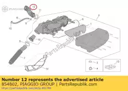 Ici, vous pouvez commander le tuyau de carburateur-boîte à air auprès de Piaggio Group , avec le numéro de pièce 854802: