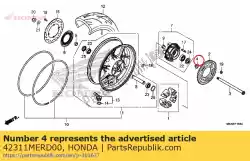 Aquí puede pedir collar, l. Rr. Lado de la rueda de Honda , con el número de pieza 42311MERD00: