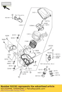 kawasaki 921920448 tubo kvf750d8f - Lado inferior