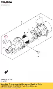 Suzuki 1385343G00 tubo, respirador - Lado inferior