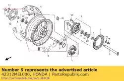 Here you can order the collar, rr. Brake side from Honda, with part number 42312MEL000: