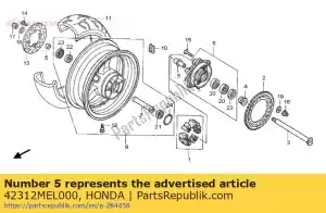 Honda 42312MEL000 collar, rr. brake side - Bottom side