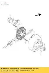 Ici, vous pouvez commander le bobine de stator auprès de Suzuki , avec le numéro de pièce 3210129F10: