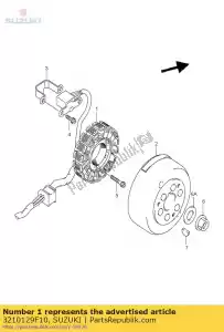 suzuki 3210129F10 stator coil - Bottom side