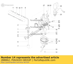 Aprilia 288862, Vlotterkamer bevestigingsschroef, OEM: Aprilia 288862