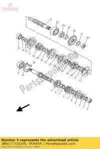 Yamaha 3BN171310100 engrenagem, 3º pinhão - Lado inferior