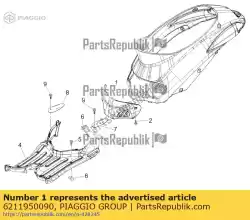 Here you can order the spark plug access lid from Piaggio Group, with part number 6211950090: