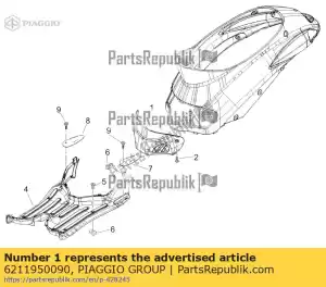 Piaggio Group 6211950090 spark plug access lid - Bottom side