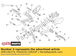 Aprilia AP8146374, Linker voetsteunbeugel voor, OEM: Aprilia AP8146374