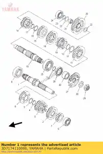 yamaha 3D7174110000 axle, main - Bottom side