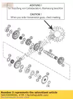 54633009000, KTM, Contador de 3a marcha: 25-t '470 ktm e egs exc mxc six sx sxs 250 300 360 380 1994 1996 1997 1998 1999 2000 2001 2002, Nuevo