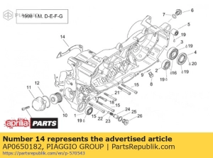 aprilia AP0650182 pakking - Onderkant
