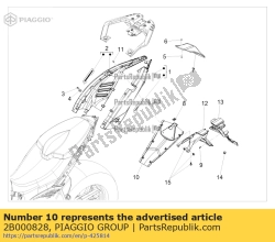 Aprilia 2B000828, Fechamento de montagem de sela, OEM: Aprilia 2B000828