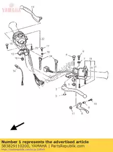 yamaha 583829110200 suporte, alavanca (l.h) - Lado inferior