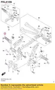 suzuki 4351637H10 bar,front footr - Bottom side