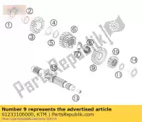 61233106000, KTM, spanwiel 6.g ktm super duke 990 2010 2011 2013, Nieuw