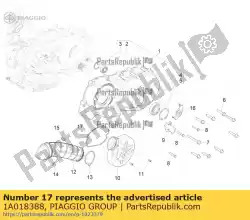 Here you can order the guarnizione coperchio raffreddamento p my moover 125 21 from Piaggio Group, with part number 1A018388:
