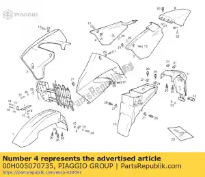 Piaggio Group 00H005070735 tampa do lado direito - Lado inferior