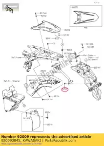 kawasaki 920093845 schroef, 6x14 jh1200-a1 - Onderkant