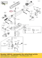 Aqui você pode pedir o alça de suporte, superior, f. Preto em Kawasaki , com o número da peça 46012002321: