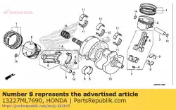 Qui puoi ordinare cuscinetto d, fr. Biella (verde) da Honda , con numero parte 13227ML7690: