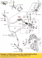 132360104, Kawasaki, palanca de embrague, embrague zx1400a6f kawasaki  gtr tr zzr 1400 2006 2007 2008 2009 2010 2011 2012 2013 2014 2015 2016 2017, Nuevo