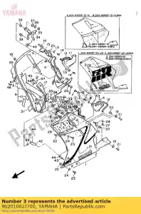 Yamaha 90201062J700 arandela, placa (38w) - Lado inferior