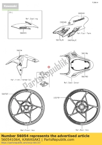 Kawasaki 560541064 guarda-lamas dianteiro - Lado inferior