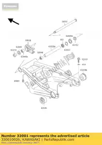 kawasaki 330010026 braço-comp-balanço zr1200-a4h - Lado inferior