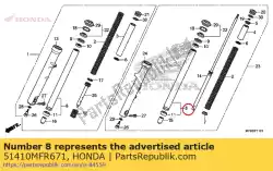 Aqui você pode pedir o tubo comp., fr. Garfo em Honda , com o número da peça 51410MFR671:
