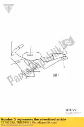 Aquí puede pedir calcomanía lh carenado de Triumph , con el número de pieza T2302850:
