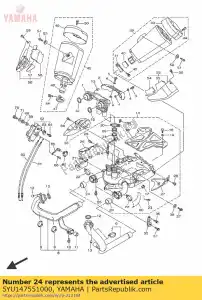 yamaha 5YU147551000 junta, silenciador - Lado inferior