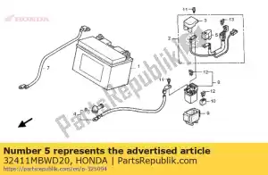 Honda 32411MBWD20 tampa, terminal de bateria - Lado inferior