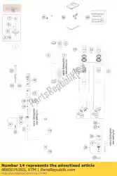 Ici, vous pouvez commander le tube, y compris manchon à vis avec trou auprès de KTM , avec le numéro de pièce 48600763S5: