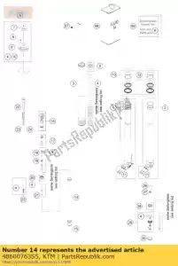 ktm 48600763S5 tubo, incluindo luva de parafuso com orifício - Lado inferior