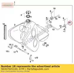 Ici, vous pouvez commander le robinet de carburant mikuni ck-84 '96 auprès de KTM , avec le numéro de pièce 58307005100: