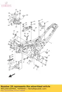 yamaha 905200100400 damper, plate - Bottom side