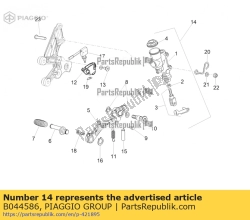 Aprilia B044586, Rear master cylinder, OEM: Aprilia B044586