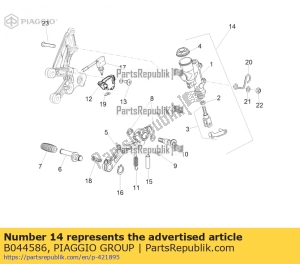 aprilia B044586 rear master cylinder - Bottom side