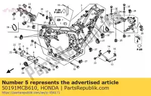 Honda 50191MCB610 talerz, r. wieszak silnika - Dół