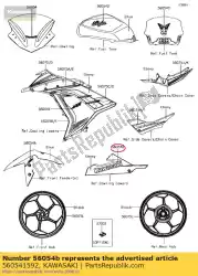 Aqui você pode pedir o mark, lwr cowl., kawasaki em Kawasaki , com o número da peça 560541592:
